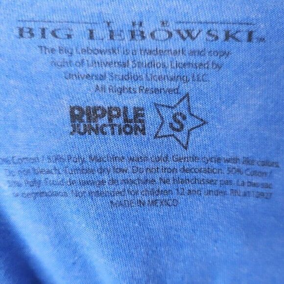 The Big Lebowski T Shirt Mens Size Small Blue Abide The Dude Comedy Movie - Picture 5 of 6